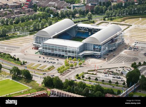 netherlands arnhem football   stadium called gelredome aerial stock photo alamy