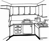 Colorare Disegni Cucinare Kitchen sketch template