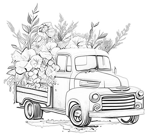 truck  flowers   bed