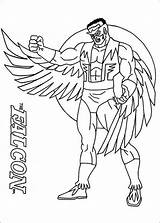Falcon Coloring Superhero Pages Superheroes sketch template