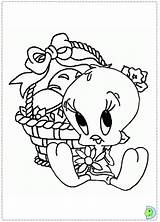 Dinokids Coloring Tweety Close sketch template