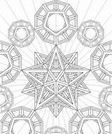 Geometry Sacred Dodecahedron Fractal Stellated Coloringhome sketch template