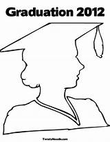 Cap Graduation Outline Coloring Pages Cliparts Clipart Gown Library sketch template