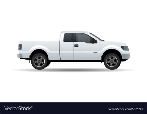 white pick  truck isolated  royalty  vector image