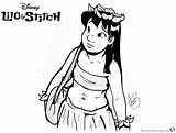Stitch Lilo Coloring Pages Hula Disney Fan Color Printable Kids sketch template