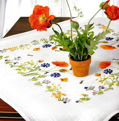 embroidery stamped tablecloth embroidery designs