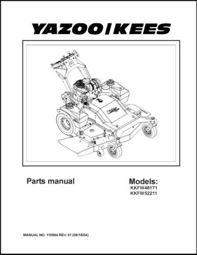 service parts manual fits yazoo kees  turn mower kkfw kkfw  ebay