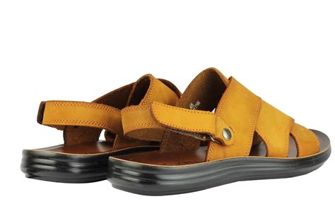 mens real leather sandals open toe strap  summer beach walking big sizes ebay