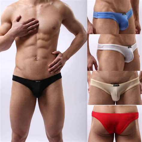 sexy men s 3 pack low rise bikini briefs ultra thin male