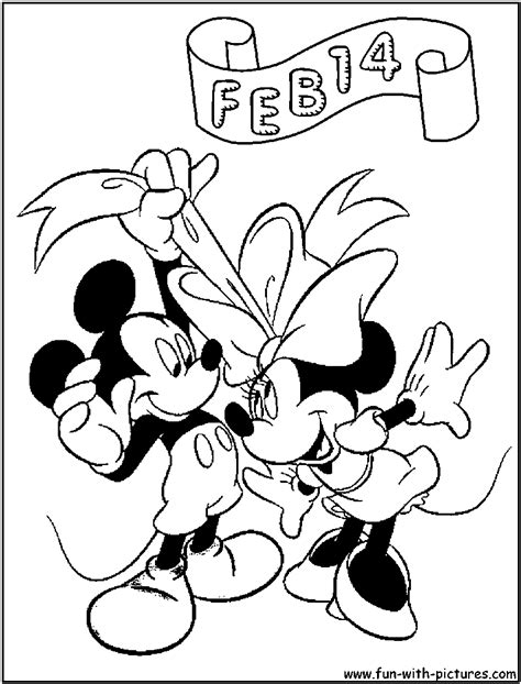 mickey minnie valentine coloring page