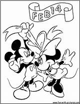 Coloring Minnie Mickey Valentine Pages Fun Mouse sketch template