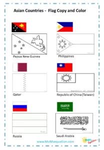color copy  asian flags  coloring pages momsequation