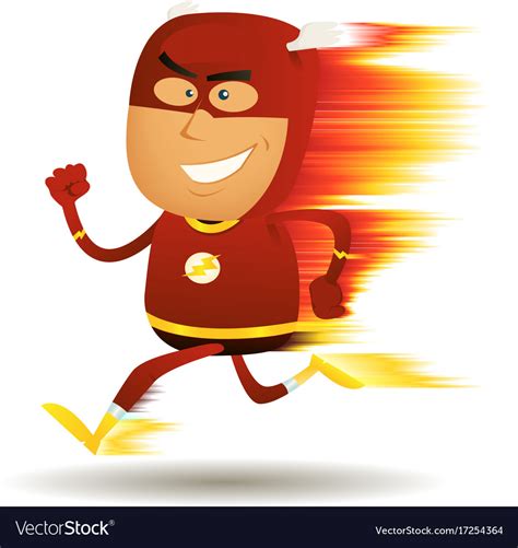 comic fast running superhero royalty free vector image