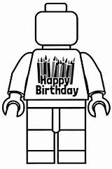 Lego Birthday Coloring Happy Pages Printable Minifigure Template Shirt Original Blank Added Trophy sketch template