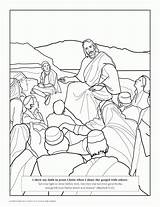 Coloring Jesus Disciples His Pages Library Clipart Sermon Mount Lds sketch template