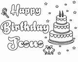 Jesus Birthday Happy Coloring Pages Christmas Printable sketch template