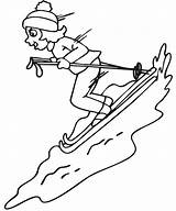 Ski Skier Downhill Skifahren Sci Printactivities Malvorlage Snowboard Permalink Kategorien Letzte sketch template