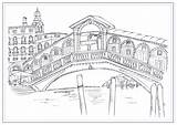 Rialto Bridge Venice sketch template