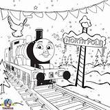 Coloring Christmas Thomas Pages Train Kids Engine Winter Edward Friends Tank North Sheets Pole Worksheets Colouring Boys Printable Xmas Drawing sketch template