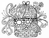 Pages Flower Basket Coloring Colouring Whimsical Adult Flowers Kids Easy Getcolorings Color Printable Template Print sketch template