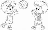 Coloring Pages Playing Kids School Children Outside Back Sarahtitus Boy Colouring Color Cartoon Clipart Printable Child Sarah Boys Volleyball Line sketch template