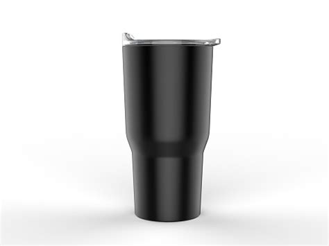 blank stainless steel tumbler  lid  branding mock   render illustration stock photo