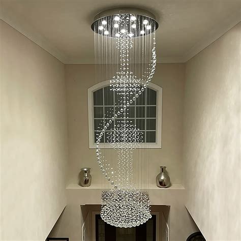 pm modern crystal spiral chandelier chandelier  staircase foyer