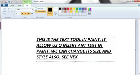 text tool  ms paint youtube