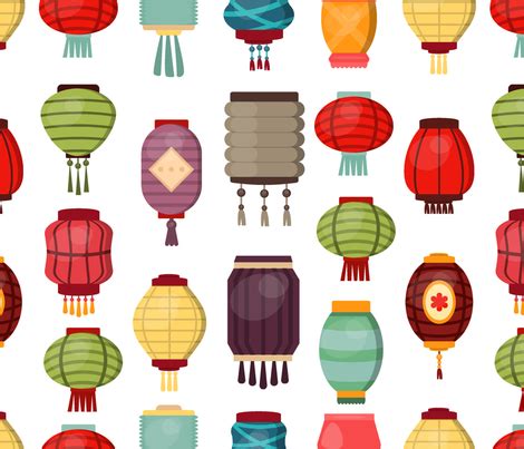 chinese lantern seamless pattern fabric danira spoonflower