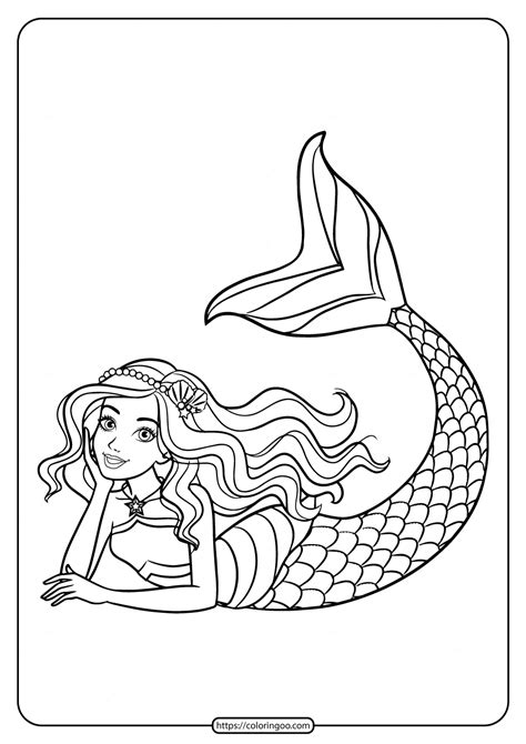 mermaid princess barbie coloring