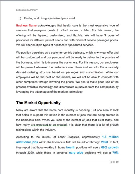 home health care business plan sample pages black box business plans sample business plan