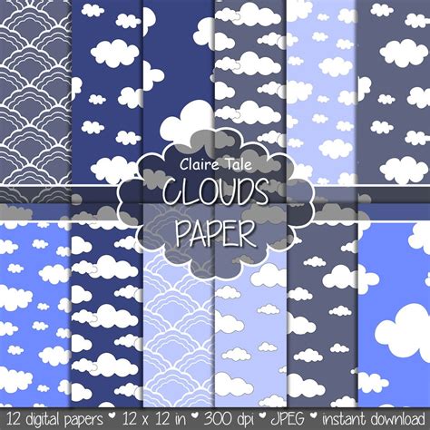 clouds digital paper clouds  clouds  sky
