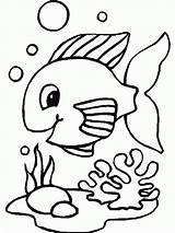 Coloring Fish Pages Simple Colouring Clipart Printable Library Baby sketch template