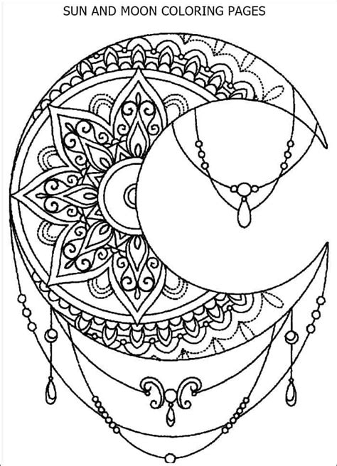 sun  moon mandala coloring pages small geometric tattoo geometric