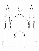 Mosque Moschee Outline Islamic Printable Eid Dekorationen Patternuniverse Ausmalbilder Kinder Kalender sketch template