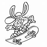 Coloring Easter Bunny Sheets Pages Skateboarding Board Sports Skateboard Bunnies Printable Colouring Choose Kids sketch template