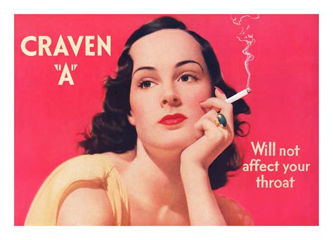 throats sake ten beautiful craven  cigarette ads