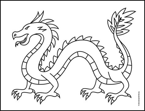 easy   draw  chinese dragon tutorial video  coloring page