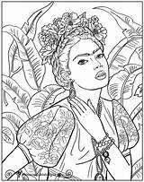 Coloring Pages Colouring Frida Kahlo Ca Publishing Whimsical Artwork Glad Dropped These So Created Whimsicalpublishing Adult People Arte Drawing Visit sketch template