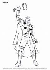 Thor Drawing Draw Avengers Step Drawings Tutorials Coloring Cartoon Learn Pages Drawingtutorials101 Kids Superheroes Make Characters Captain Simple Tutorial Necessary sketch template