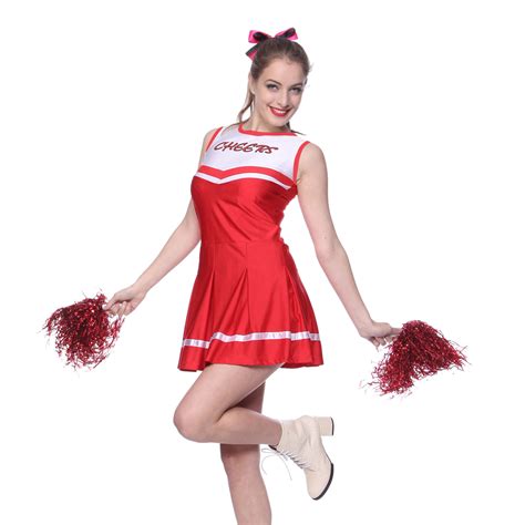 Womens Cheerleader Fancy Dress High School Girls Costumes Cheerleading