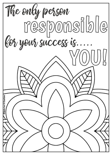 mandala motivational coloring pages etsy coloring pages
