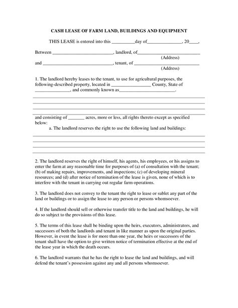 farm contract forms   ms word excel