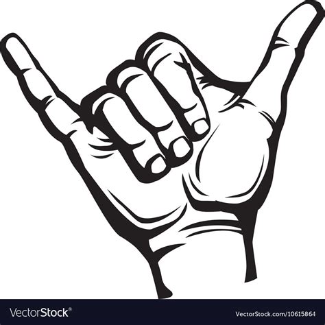 shaka hand sign royalty  vector image vectorstock