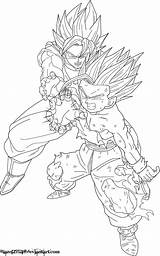 Kamehameha Gohan Goku Lineart Ssj2 Dragonball Pasta sketch template