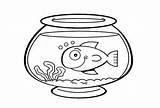 Fish Bowl Coloring Clipart Printable Pages Clip Drawing Template Sheet Goldfish Cat Cliparts Fishbowl Pet Color Colouring Pets Graphic Cartoon sketch template