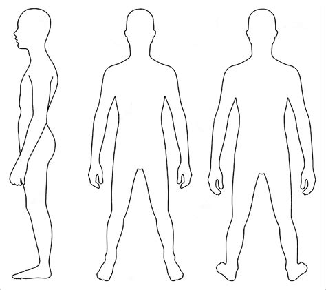 body drawing template printable templates