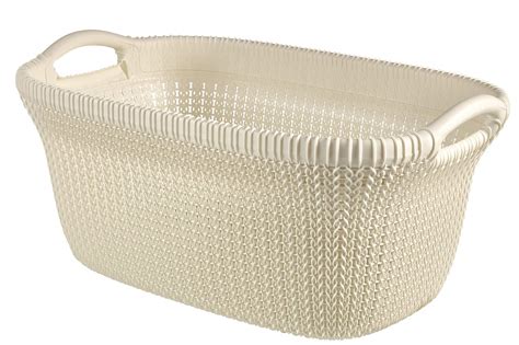 buy curver knit  litre laundry basket oasis white      cm