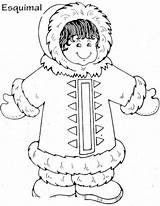 Inuit Coloring Boyama Eskimo Template Winter People sketch template