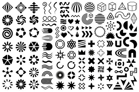 vector shapes symbols black flat geometric design elements